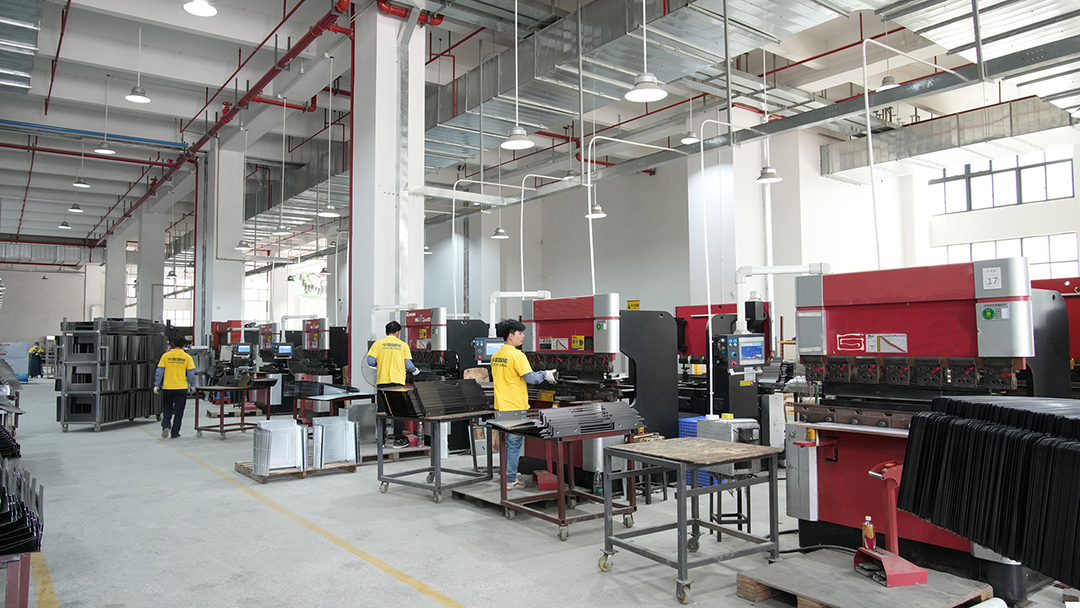 Premium kitchen appliance showroom inside a manufacturing headquarters