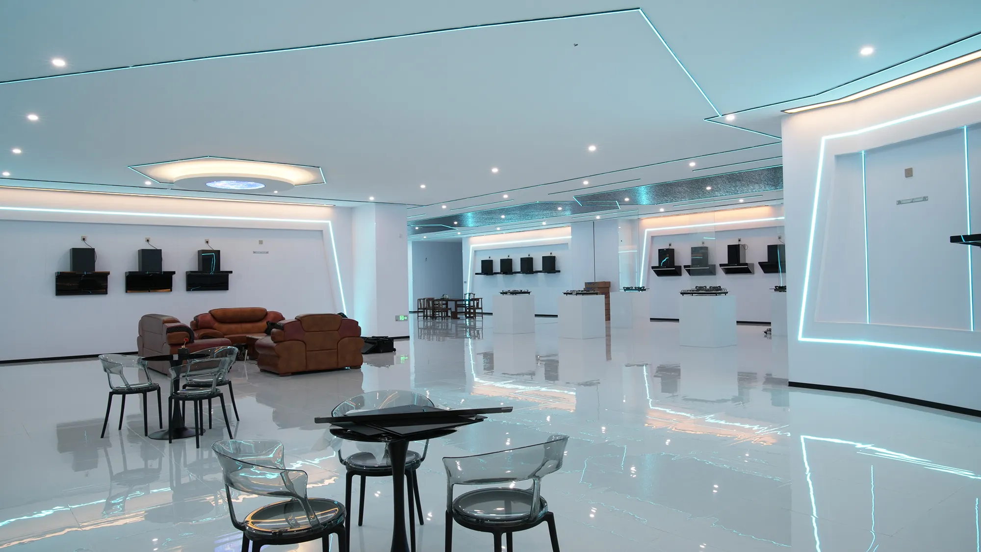 Organized kitchen appliance warehouse and logistics