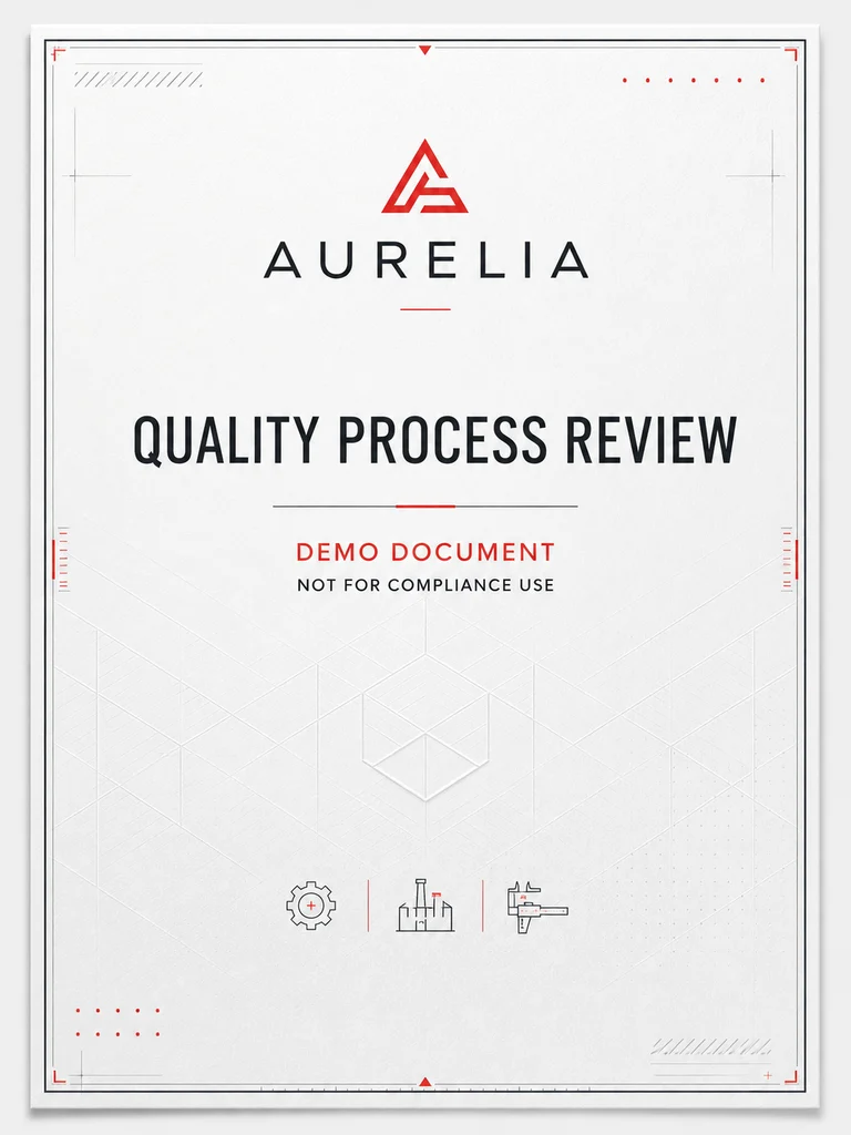 Demo quality process review document, not for compliance use