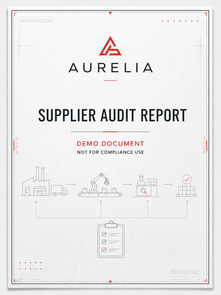 Demo supplier audit report, not for compliance use