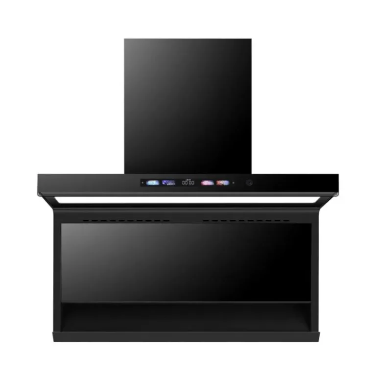 Modern Multifunctional Black Kitchen Hood With LED Light
