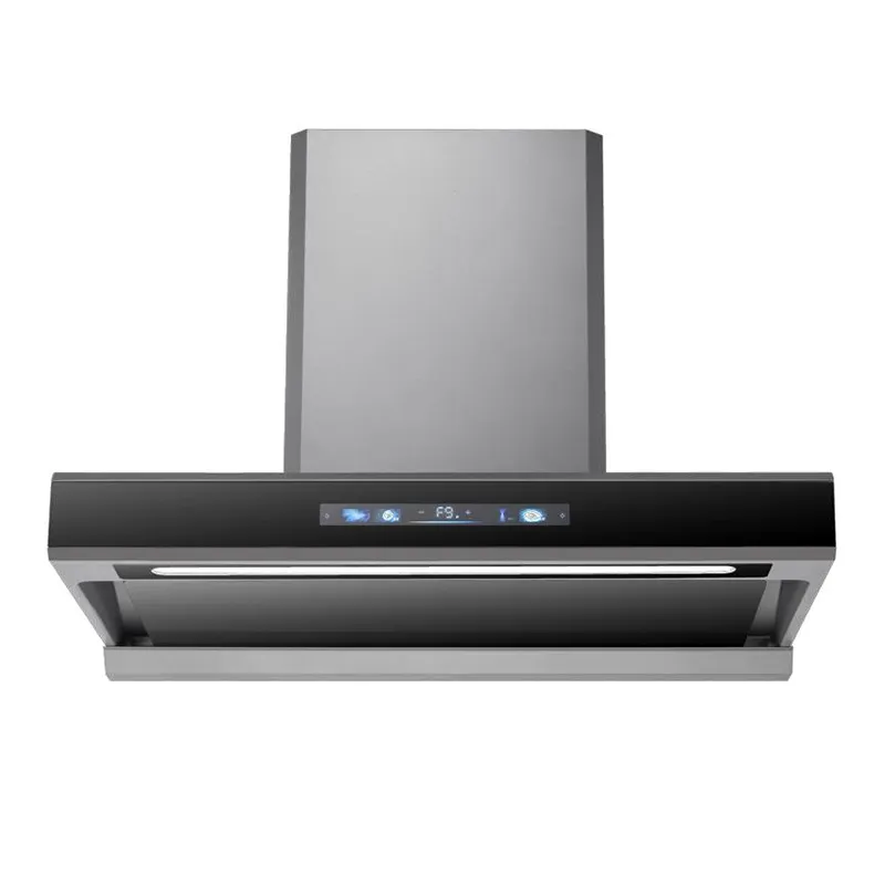 DC Inverter Black Tempered Glass Hood With Touch Switch