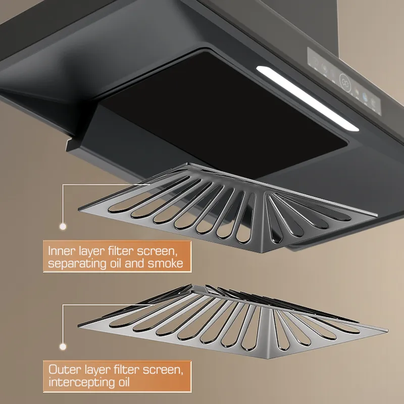 T Shape 90Cm Smart Extractor Hood Cooker Chimney Exhaust With Hand Sensor